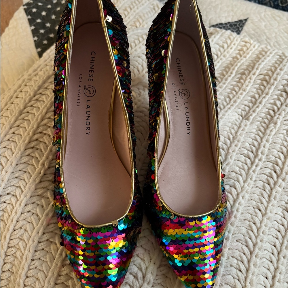Chinese Laundry Multicolor Sequin Heels - Picture 2 of 4
